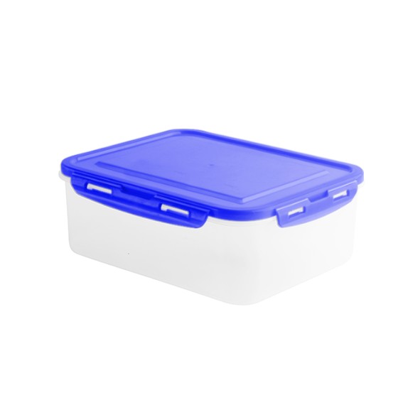 Food container- Flat Rectangular Container Clip 600 ml (BPA FREE) Blue lid